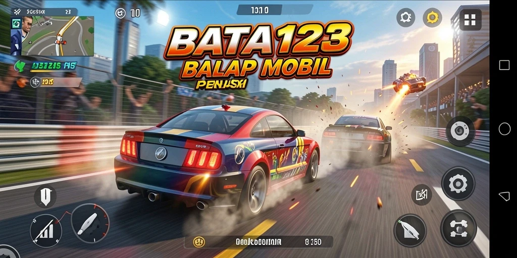 Tampilan gameplay BATA123 yang menegangkan dan penuh aksi di balapan.