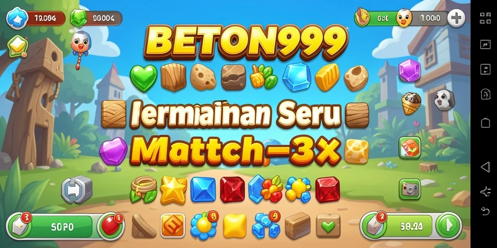 Menampilkan gameplay seru dan tantangan Match-3 yang menarik.