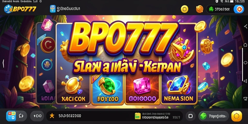 Screenshot BPO777 menunjukkan gameplay Slot yang menarik dan penuh warna.