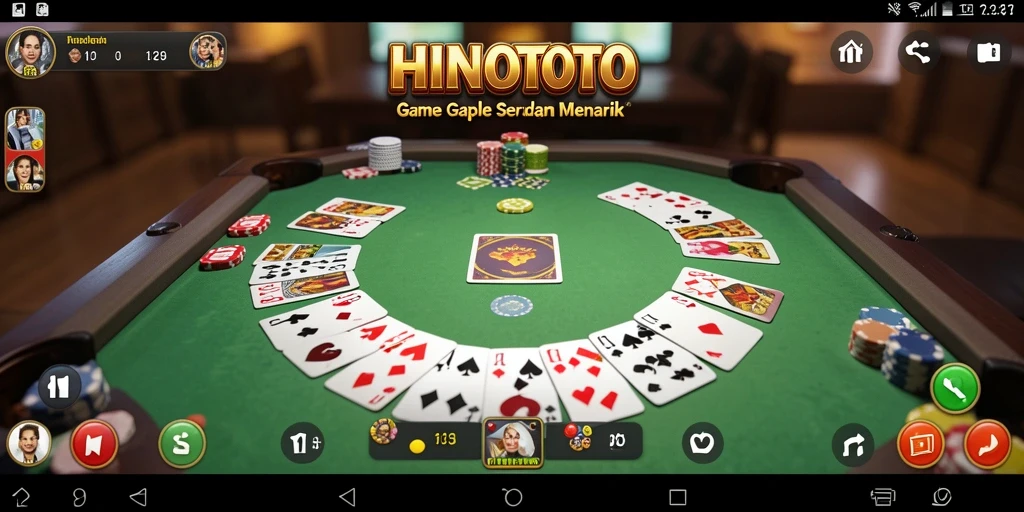 Tampilan gameplay HINOTOTO saat bermain Gaple dengan teman.