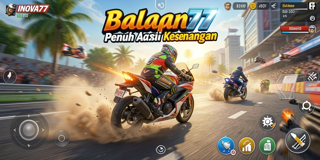 Tampilan mendebarkan gameplay balapan motor yang seru.