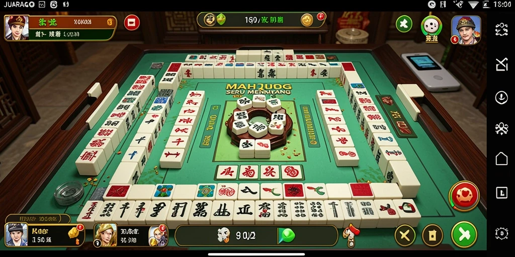 Gameplay JUARAGO Mahjong yang seru dan interaktif.
