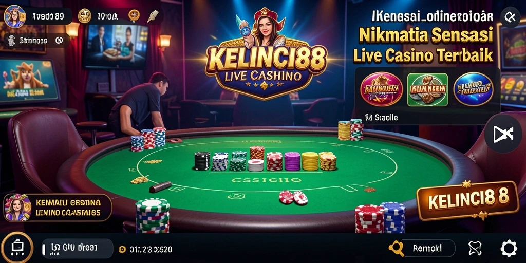 Screenshot KELINCI88 menunjukkan dealer profesional dan gameplay yang menarik.