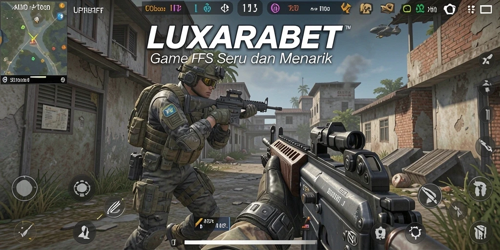 Screenshot gameplay LUXARABET dengan aksi menembak yang mendebarkan.