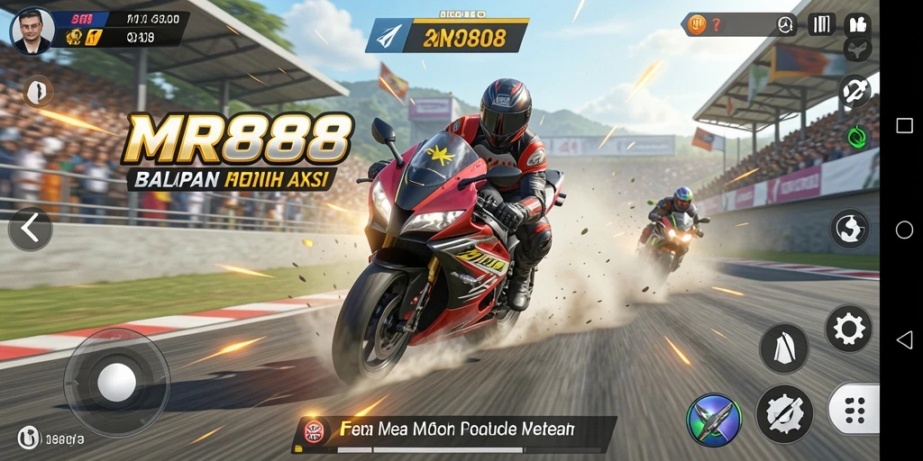 Gameplay balapan motor yang mendebarkan di MR888.