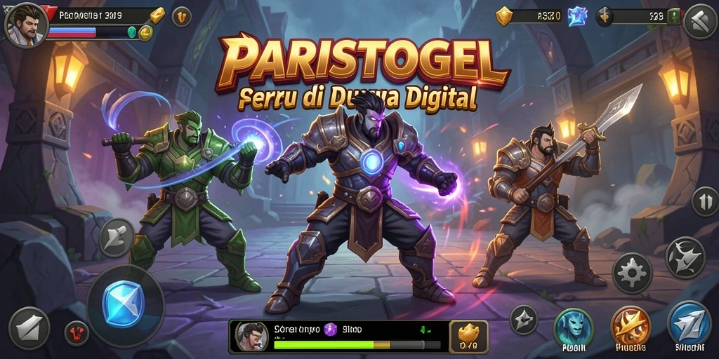 Gameplay seru dalam PARISTOGEL dengan karakter bertarung di arena.