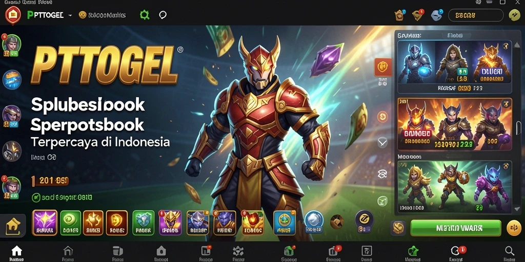 Screenshot utama PTTOGEL menampilkan fitur taruhan olahraga yang menarik.
