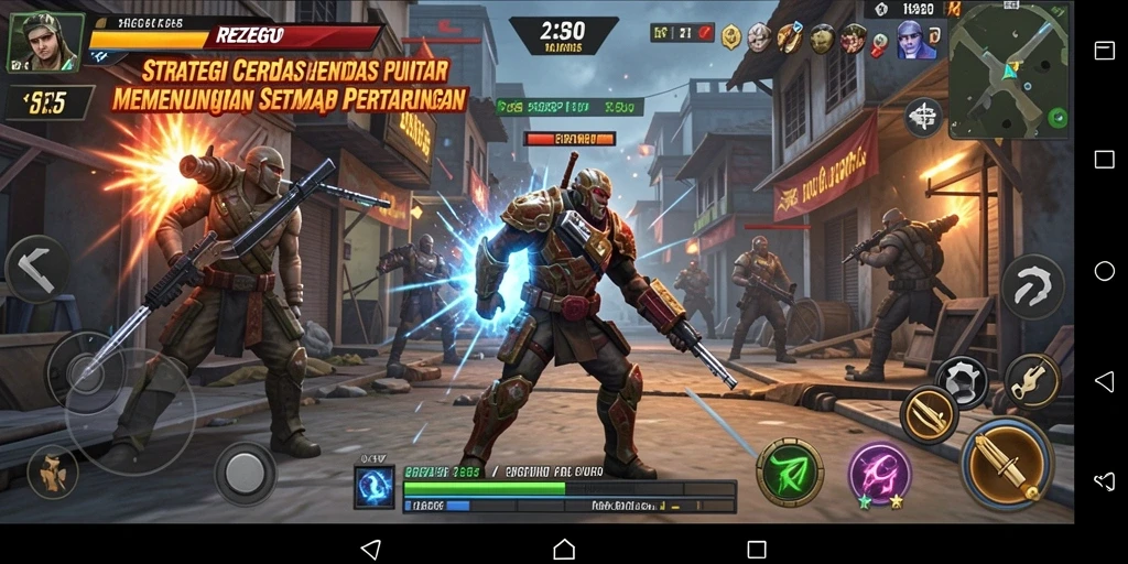 Tampilan gameplay REZEGO yang memukau dan strategis.