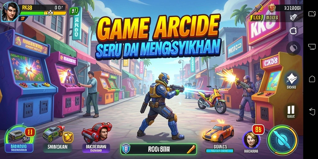 Gameplay RK88 menampilkan aksi cepat dan tantangan seru di setiap level.