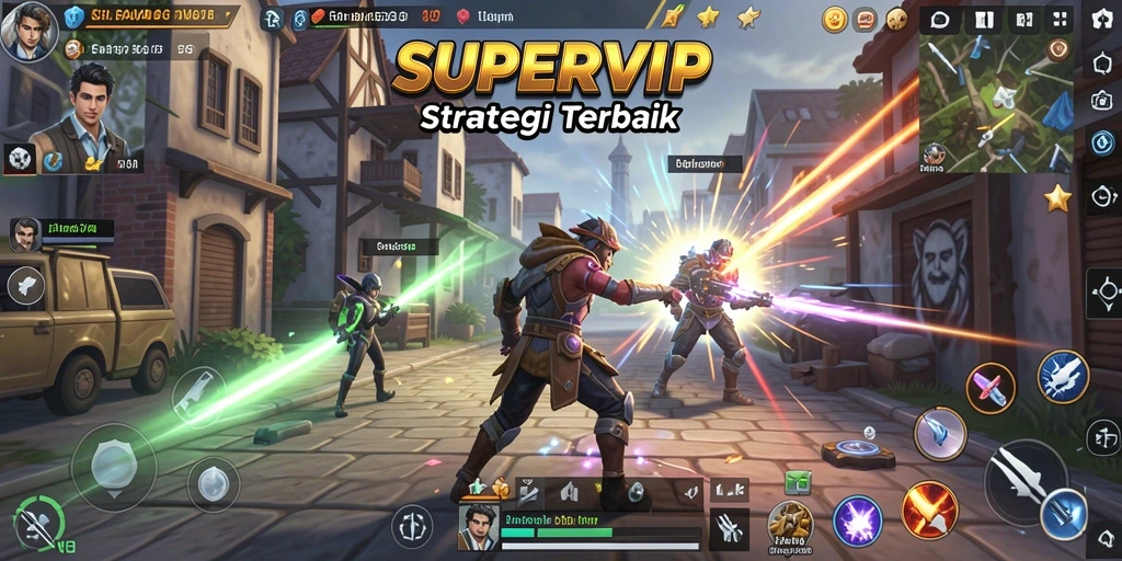 Tampilan seru dari gameplay <strong>SUPERVIP</strong> yang menonjolkan strategi dan pertempuran.