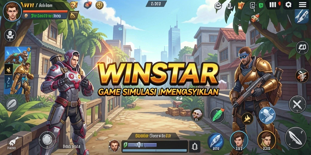 Tangkapan layar gameplay WINSTAR dengan berbagai elemen simulasi menarik.