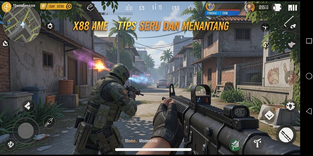 Screenshot gameplay menarik dalam X88, menunjukkan aksi TPS yang mendebarkan.