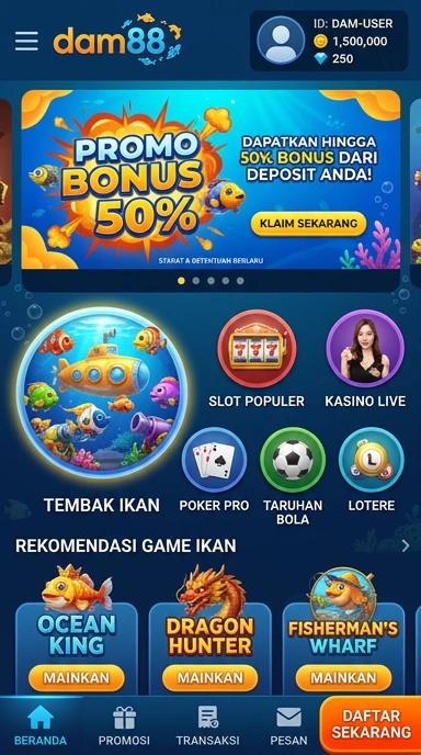 Tampilan kategori aplikasi menarik di dam88.